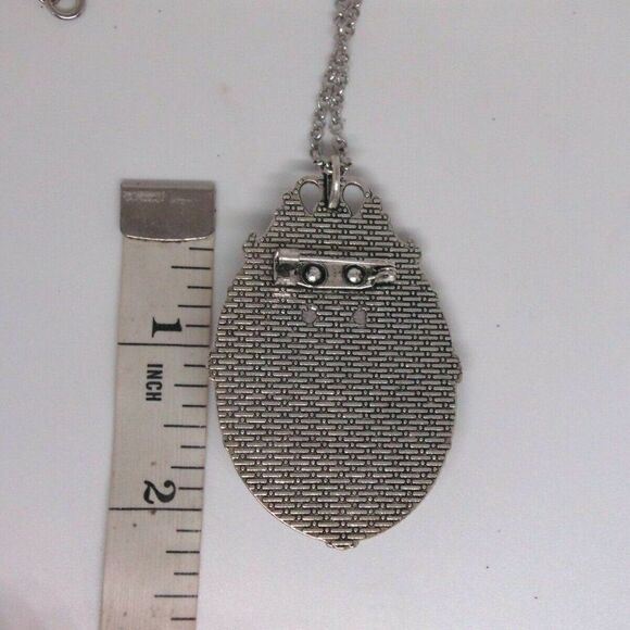 Valentine’s Day anniversary White Opal Aurora Borealis Necklace Antique Silver - Picture 5 of 6